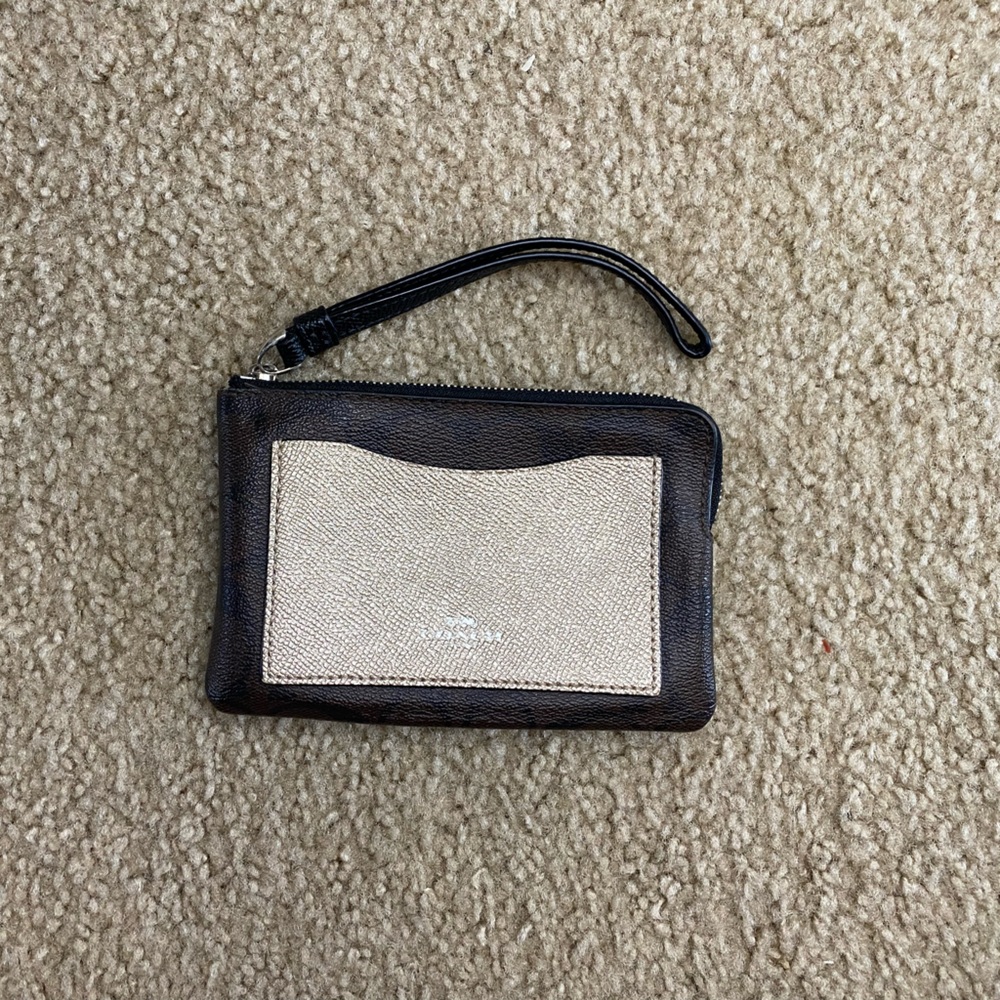 COACH METALLIC Colorblock signature Wristlet
